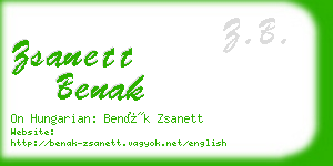 zsanett benak business card